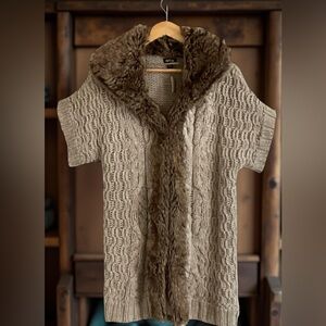 Apt. 9 Women's Cream and Brown Knit Cardigan
